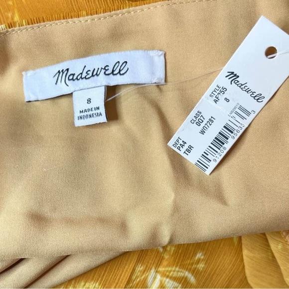Madewell Dress Ruffle Rich Amber Cottagecore Prairie Boho Flowy Size 8 NWT $158 - Picture 5 of 7